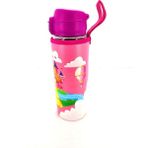Qussine Okul Su Matarası Cam H2O Deri Kılıflı Kilit Sistemli Prenses Pembe 500 ml