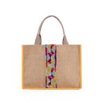 QUTBAG Kadın Plaj Çantası Jüt Etnik Desen Beacwear Swimwear Bag