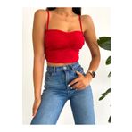 QUTTA Kadın Kırmızı Askılı Sandy Crop Bluz