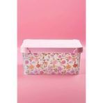 QUTU Style Box Flowers (Çiçek) Desenli Dekoratif Oyuncak ve Saklama Şeffaf Kutusu - 5 Litre