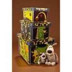 QUTU Style Box Giraffe Desenli 3 Parça Dekoratif Saklama Kutusu Seti