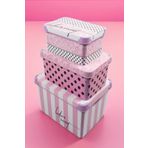 QUTU Style Box Ladys Secret Desenli 3 Parça Dekoratif Saklama Kutusu Seti