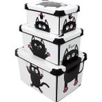 Qutu style box meow- 3 parça set dekoratif saklama kutusu