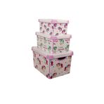 QUTU Style Box Unicorn Desenli 3 Parça Dekoratif Saklama Kutusu Seti