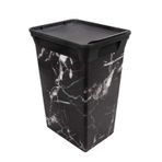 Qutu Trashbin Black Marble 40 L Plastik Çöp Kovası