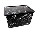 Qutu Trend Box Black Marble Dekoratif Saklama Kutusu 50 Litre