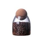 QUUPY 500 ml cam kavanoz, hava geçirmez kapaklı, küre mantar, yuvarlak mantar, cam şişe, sevimli dekoratif düzenleyici, gıda, kahve, şeker, yemek odası için şişe kabı