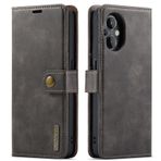 QUYISHAN OnePlus Nord N20 5G için Ayrılabilir 2'si 1 Arada Bölünmüş Manyetik DG.MING Cüzdan Kılıfı, 3 Kart Tutucu Yuvalı Hakiki Deri Cüzdan Telefon Kılıfı Flip Folio Darbeye Dayanıklı Kılıf Kabuk. Gri