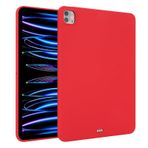 QUYISHAN Xiaomi Pad 6S Pro 12,4 inç 2024 ile uyumlu İnce Tasarım Mat TPU Kauçuk Yumuşak Cilt Silikon Koruyucu Kapak, Hafif Darbeye Dayanıklı Koruyucu Kılıf (Kırmızı)