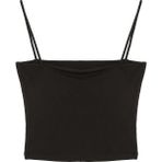 Quzu Askılı Crop Basic Atlet Siyah