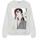 Quzu Baskı Ve Aplike Detaylı Sweatshirt Gri