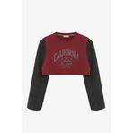 Quzu Blazer Garnili Vatkalı Crop Sweatshirt Bordo