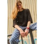 Quzu Truvakar Kol Basic Oversize Tişört Siyah
