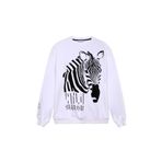 Quzu Zebra Baskılı Sweatshirt Beyaz