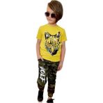 Quzucuk Kids Erkek Çocuk Kurt Figürlü Sarı Kombin