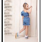 Quzucuk Kids Kız Çocuk Asimetrik Bluzlu Kot Takım