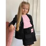 Quzucuk Kids Kız Çocuk Ceketli Pembe Şort Etek Takım - 2 - 3 Yaş