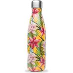 Qwetch QD3106 Tropik Çiçek Desenli Isı Yalıtımlı 500 ml Sarı Termos