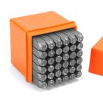 QWORK® 36 parçalı darbeli sayı seti, 6 mm vurma harfleri A-Z, 0-9 rakamlar, sembol ve metal damga, metal, plastik, ahşap ve deri için