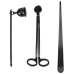 QWORK® 3'ü 1 arada mum söndürücü seti, mumlar için paslanmaz çelik fitil makası, mum bakım seti, söndürücü pense ve fitil dipper