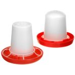 QWORK® Tavuk suluğu ve yemlik seti – 160 ml su sebili ve 160 g küçük hayvanlar için yem dispenseri | hijyenik ve uzun ömürlü