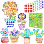 Qyeahkj 6 adet bahar sanat el sanatları DIY saksı bitki mücevher elmas Suncatcher el sanatları çocuklar için sulu meyveler çiçekler elmas boyama hediyeler değişimi çocuklar için yaş 4 6 8 10 12 ev