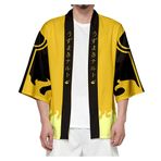 QYIFIRST Erkek Bayan Seventh Fire Shadow Uzumaki Seventh Hokage Nanadaime Hokage Örgü Ceket Pelerin Manto Kimono Cosplay Kostüm Sarı 4XL