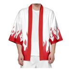 QYIFIRST Erkek Kadın Seventh Fire Shadow Seventh Nanadaime Uzumaki Örgü Ceket Pelerin Pelerin Palto Kimono Cosplay Kostüm Kırmızı L