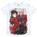 QYIFIRST Manga Japon Anime FGO Night Grand Zero Archer Saber Tohsaka Archer Rin Emiya Cosplay Tişört Kostüm/Stil 7/ Beyaz XL (EU L) Göğüs 110 cm