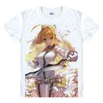 QYIFIRST Manga Japon Anime FGO Night Grand Zero Lily Altria Pendragon Cosplay Tişört Kostüm /Tarz 4/ Beyaz XL (EU L) Göğüs 110 cm