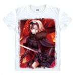 QYIFIRST Manga Japon Anime FGO Night Grand Zero Ruler Joan of Arc Jeanne d'Arc Cosplay Tişört Kostüm /Tarz 15/ Beyaz S (EU XS) Göğüs 92 cm