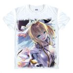 QYIFIRST Manga Japon Anime FGO Night Grand Zero Saber Altria Pendragon Cosplay Tişört Kostüm /Tarz 2/ Beyaz M (EU S) Göğüs 98 cm