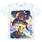 QYIFIRST Manga Japon Anime FGO Night Grand Zero Saber Altria Pendragon Cosplay Tişört Kostüm /Tarz 6/ Beyaz L (EU M) Göğüs 104 cm