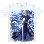 QYIFIRST Manga Japon Anime FGO Night Grand Zero Saber Altria Pendragon Cosplay Tişört Kostüm/Stil 6/ Beyaz XXL (EU XL) Göğüs 116 cm