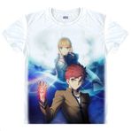 QYIFIRST Manga Japon Anime FGO Night Grand Zero Saber Emiya Shirou Altria Pendragon Cosplay Tişört Kostüm /Tarz 3/ Beyaz M (EU S) Göğüs 98 cm