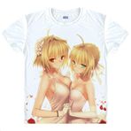 QYIFIRST Manga Japon Anime FGO Night Grand Zero Saber Mordred Cosplay Tişört Kostüm /Tarz 4/ Beyaz M (EU S) Göğüs 98 cm