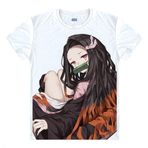 QYIFIRST Manga Japon Anime Kimetsu Slayer Kamado Tanjirou Kamado Nezuko Kostümlü Oyun Tişörtü Kostüm /Tarz 4/ Beyaz XL (EU L)