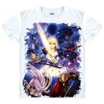 QYIFIRST Manga Japon Anime Stay Night FGO Grand Order Zero Saber Altria Pendragon Cosplay Tişört Kostüm /Tarz 13/ Beyaz L (EU M) Göğüs 104 cm