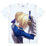 QYIFIRST Manga Japon Anime Stay Night FGO Grand Order Zero Saber Altria Pendragon Cosplay Tişört Kostüm /Tarz 8/ Beyaz XL (EU L) Göğüs 110 cm