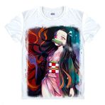 QYIFIRST Manga Japon Anime Yaiba Demon Kamado Tanjirou Kamado Nezuko Cosplay Tişört Kostüm/Stil 6/ Beyaz S (EU XS)