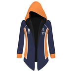QYIFIRST Unisex Anime 3D Baskı Karasuno High School Sawamura Daichi No.1 Kazak Ceket Manto Mevsimlik Ceket Overcoat Kazak Rüzgar Ceketi Cosplay Kostüm Mavi 3XL (Göğüs 122 cm)