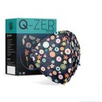 Qzer Lacivert Çiçek Desenli Ffp2 N95 Maske Meltblown Katmanlı - 10 Adet