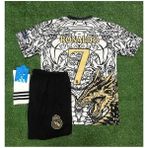R.madridd 2023-24 Sezon Dragon Desenli Cristiano Ronaldo Çocuk Forması 3'lü Set (Black-White) - 6 - 7 Yaş - Siyah