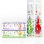 R.O.C.S. Baby 0-3 Yaş Diş Ağız Bakım Seti - 2 Diş Macunu ve 2 Diş Fırçası (Kırmızı/yeşil) 4x--Baby