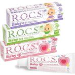 R.O.C.S. Baby 0-3 Yaş Diş Macunu Florürsüz (Yutulabilir) Karma Set - 35ml (3 Adet)