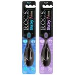 R.O.C.S. Baby Neon Ekstra Soft 0-3 Yaş 2'li Mor Mavi Set Diş Fırçası