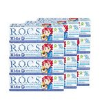 R.O.C.S. Kids 12'li gr 3-7 Yaş Florürsüz Diş Macunu Meyve Külahı Tadında ve Balon Sakızı 4-7 Yaş Diş Macunu
