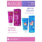 R.O.C.S. Rocs Junior 6-12 Orman Meyveleri Tadında 60 ml + Kids 3-7 Yaş Meyveli Çocuk Diş Macunu Meyve Külahı