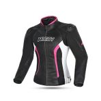 R-Tech Chaqueta Piel Tom Rider Lady Motosiklet Mont L Beden Gri / Pembe