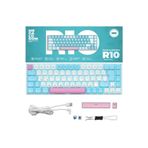 R10 Mekanik Klavye Full Anti-ghosting Hot Swap Blue Switch Oyuncu Klavyesi Türkçe Buz Mavisi Işık